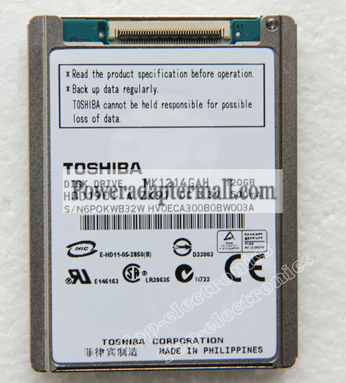 1.8"120GB MK1214GAH Toshiba Hard Drive For Dell D430 D420 XT Lap - Click Image to Close